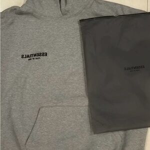 Essentials Heather Gray Men's Hoodie